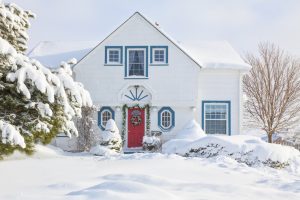 snowy home in winter